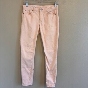Gap 1969 Women's Pale Peach White Polka Dot Legging Stretch Denim Jeans‎ 25